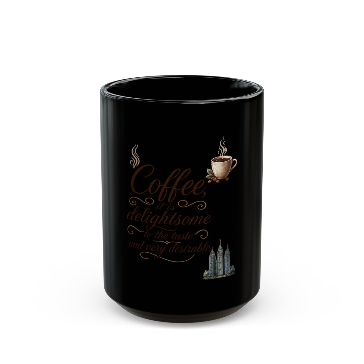 "Coffee is Delightsome" Black Ceramic Mug