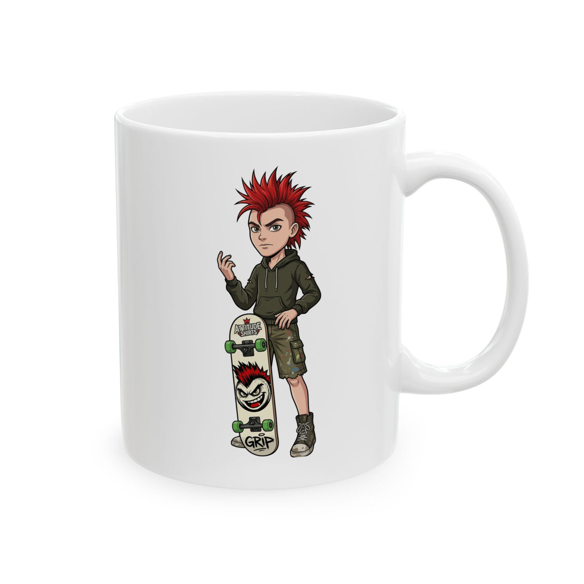 "Skater" White Ceramic Mug