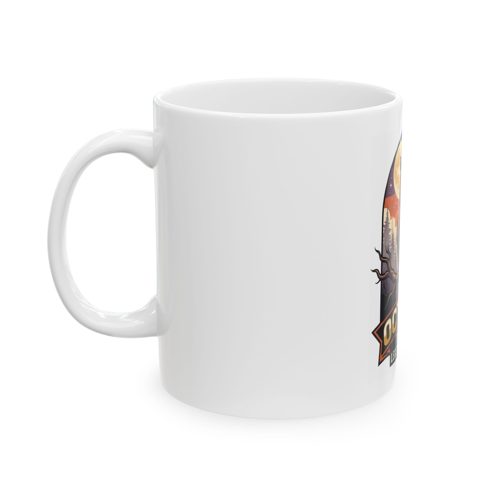 "October Legend" White Ceramic Mug
