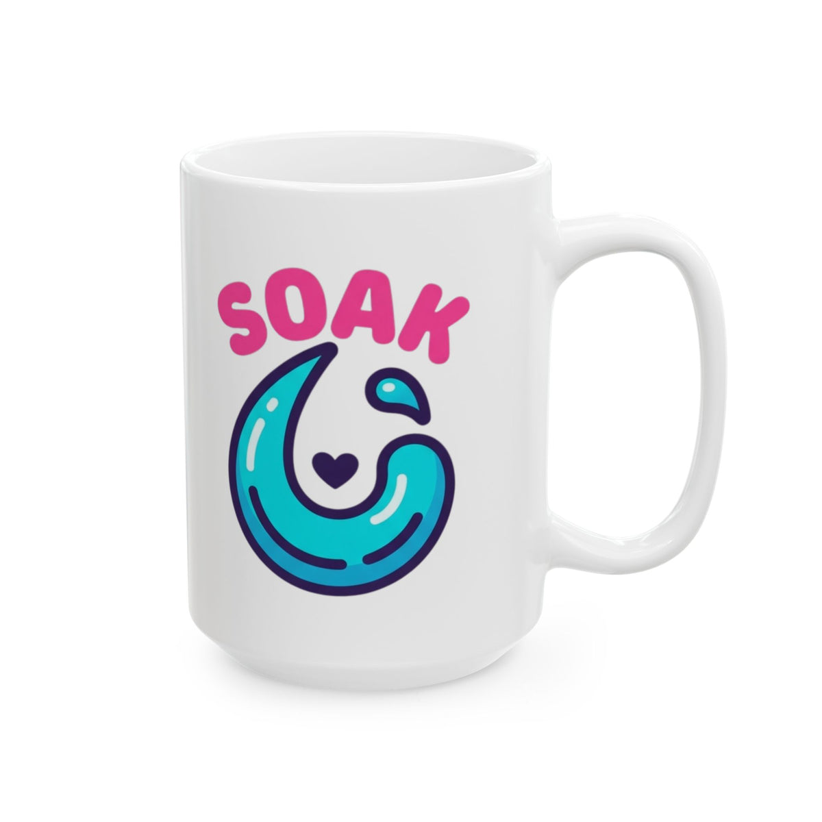 "Soaking Makes Me Wet" White Ceramic Mug — Graphic