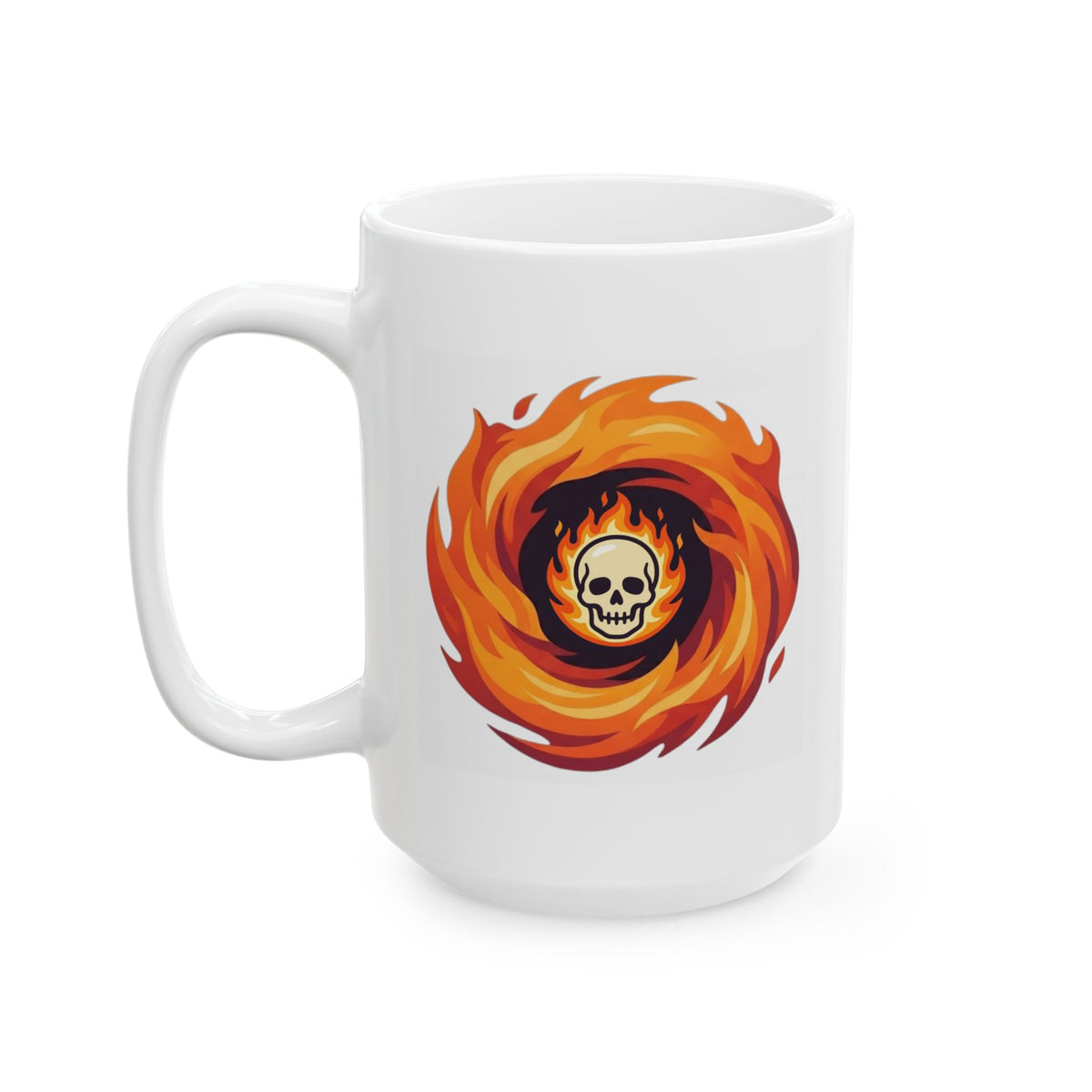 "Hellfire" White Ceramic Mug
