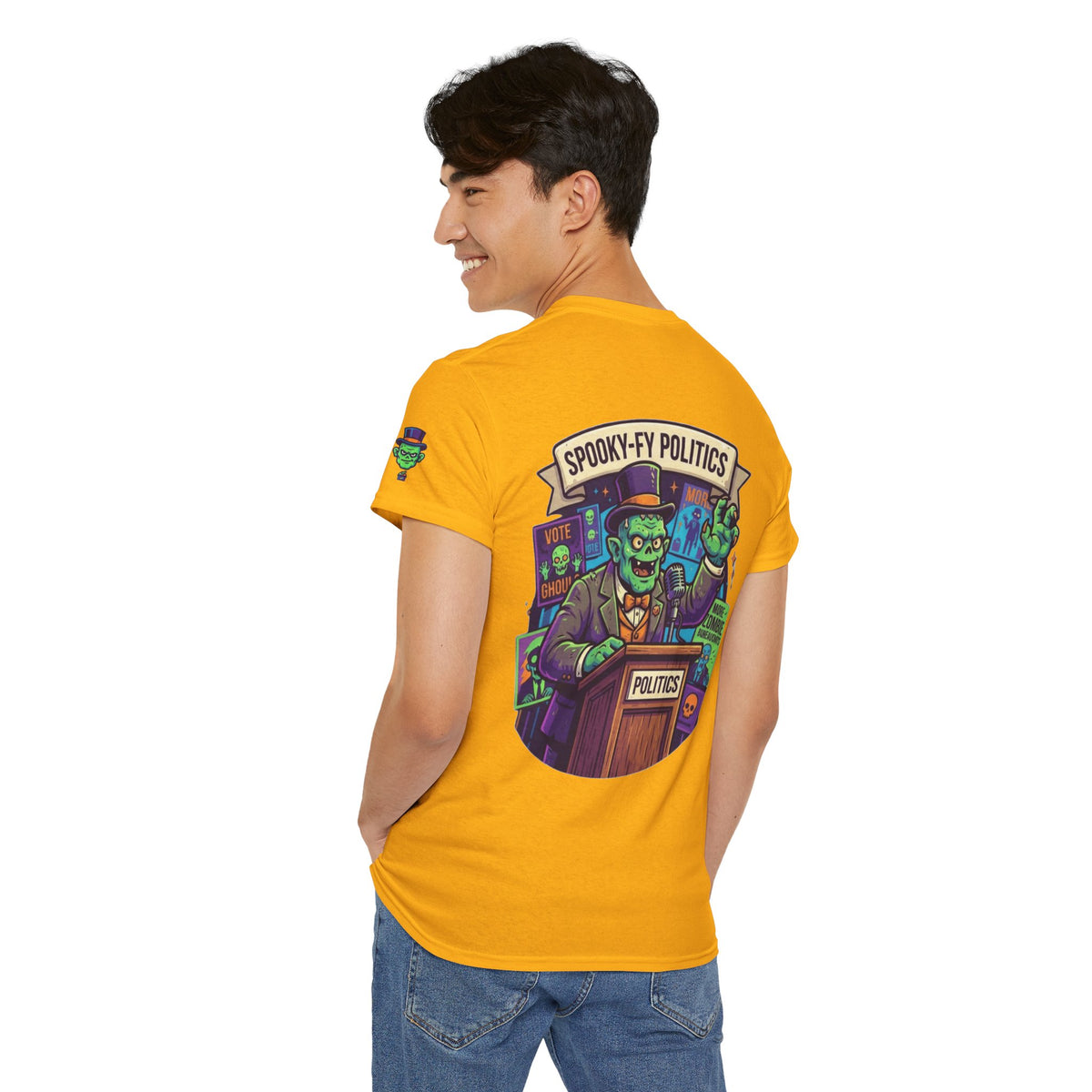 Color: Gold | Spooky-Fy Politics Premium Graphic Tee