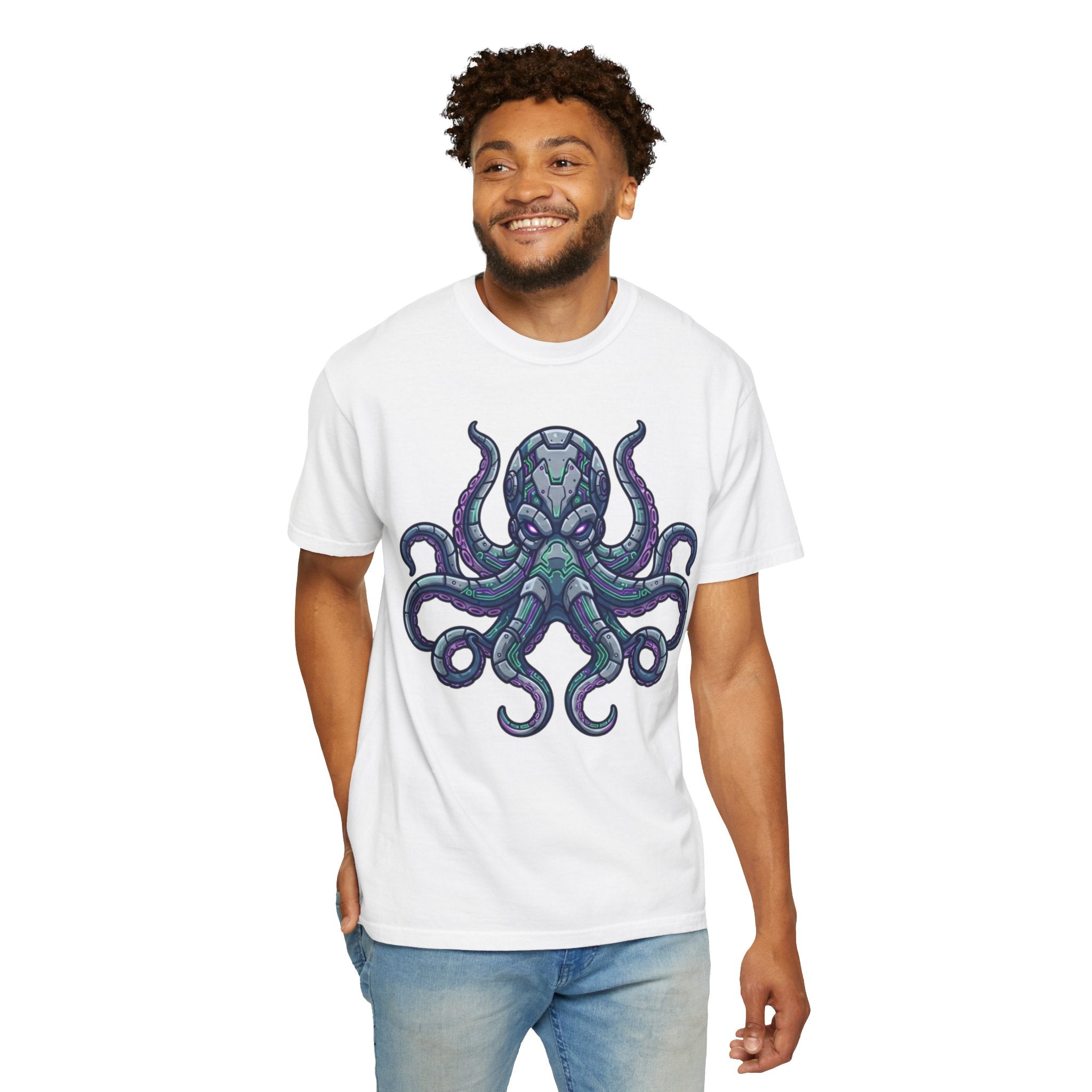 "Cyber Octopus" Unisex Garment-Dyed Tee