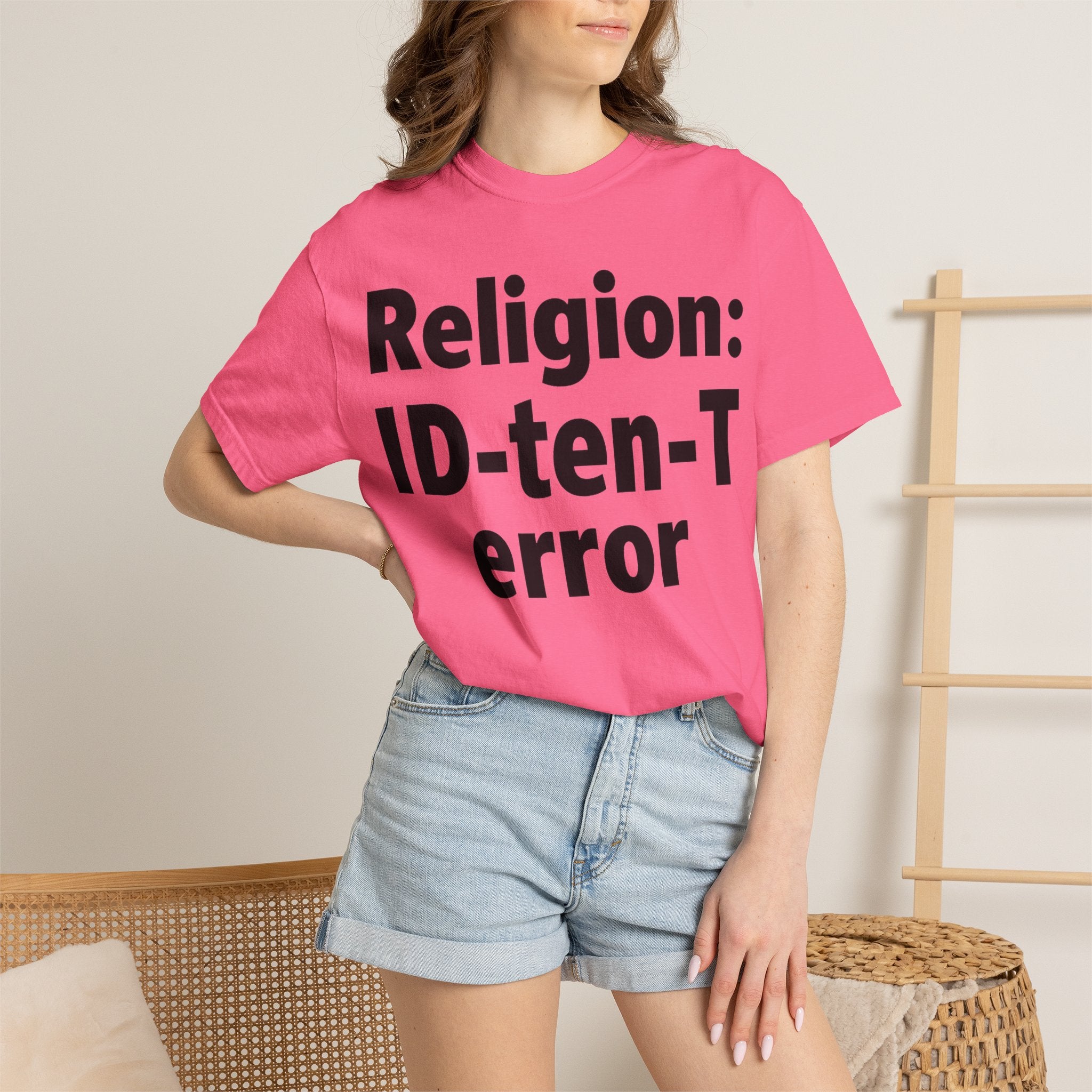 "Religion: ID-10-T Error" Unisex Garment-Dyed T-shirt
