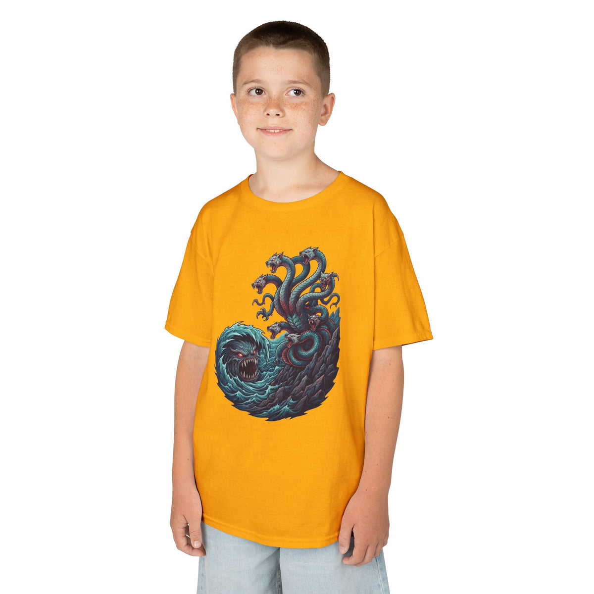 Color: Gold | Charybdis and Scylla (Greek Mythology) Kids Tee