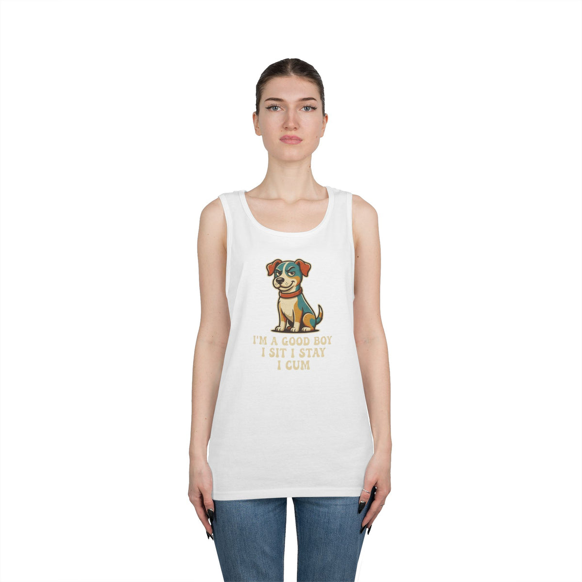 Color: White | I'm A Good Boy Tank Top