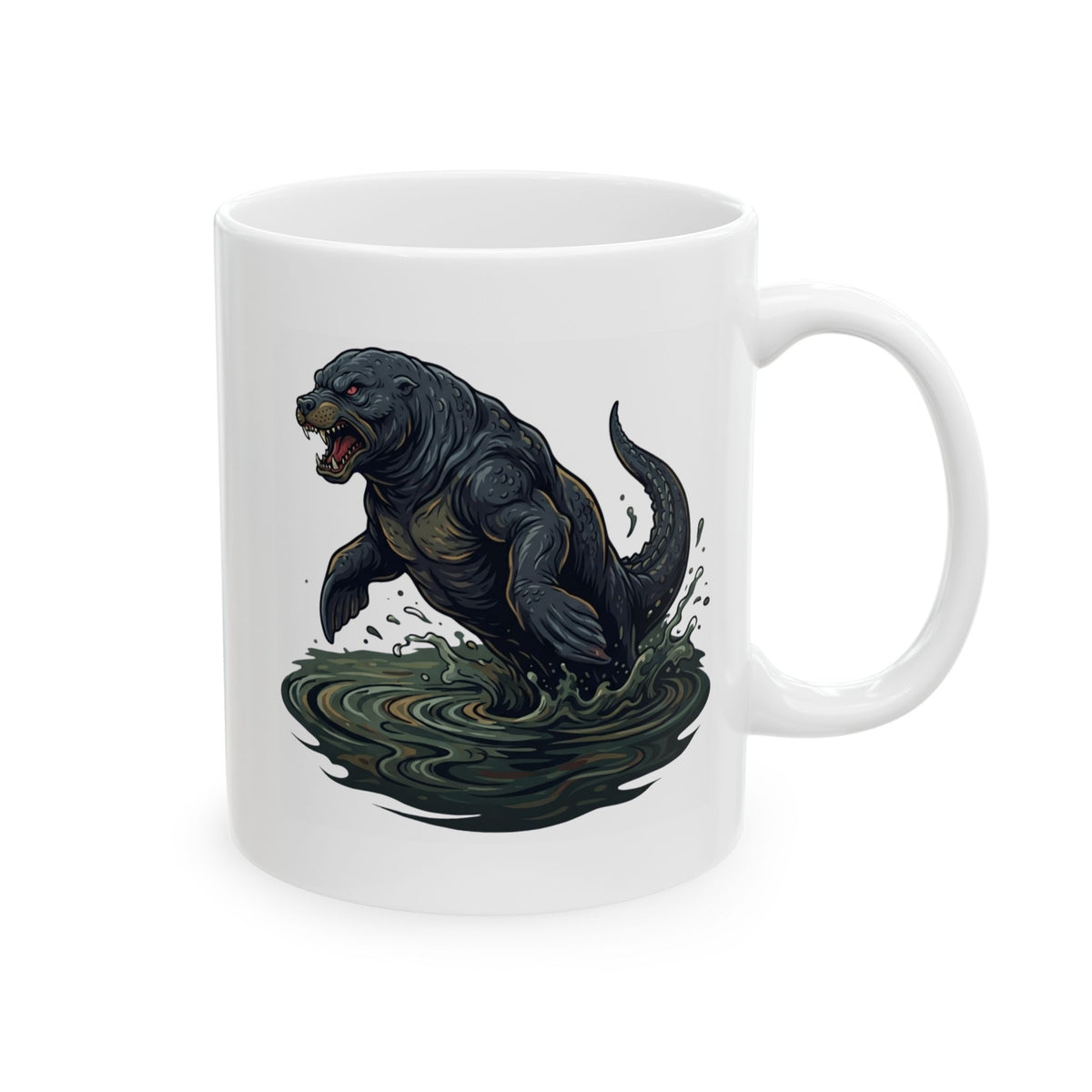 "Bunyip (Australian Aboriginal Mythology)" White Ceramic Mug