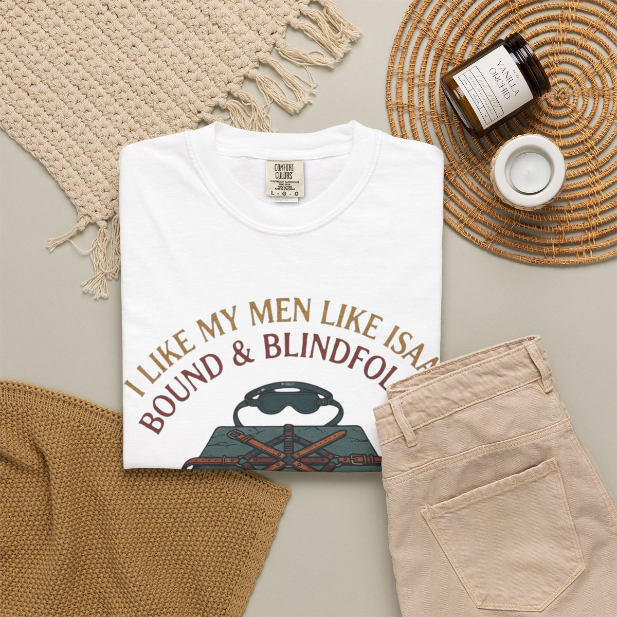 "Good Book Series Bound & Blindfolded" Unisex Garment-Dyed Tee