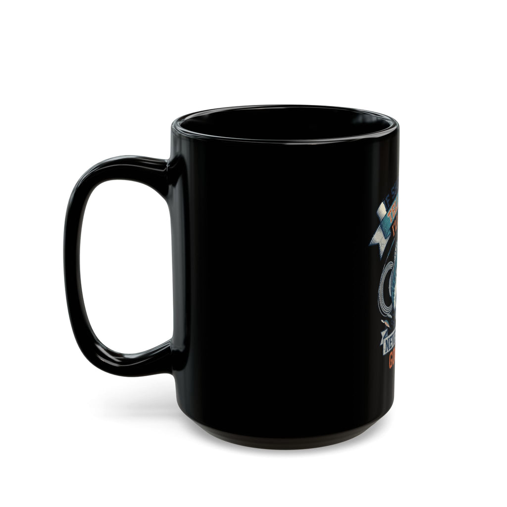 "Never Leave A Good Hole" Black Ceramic Mug