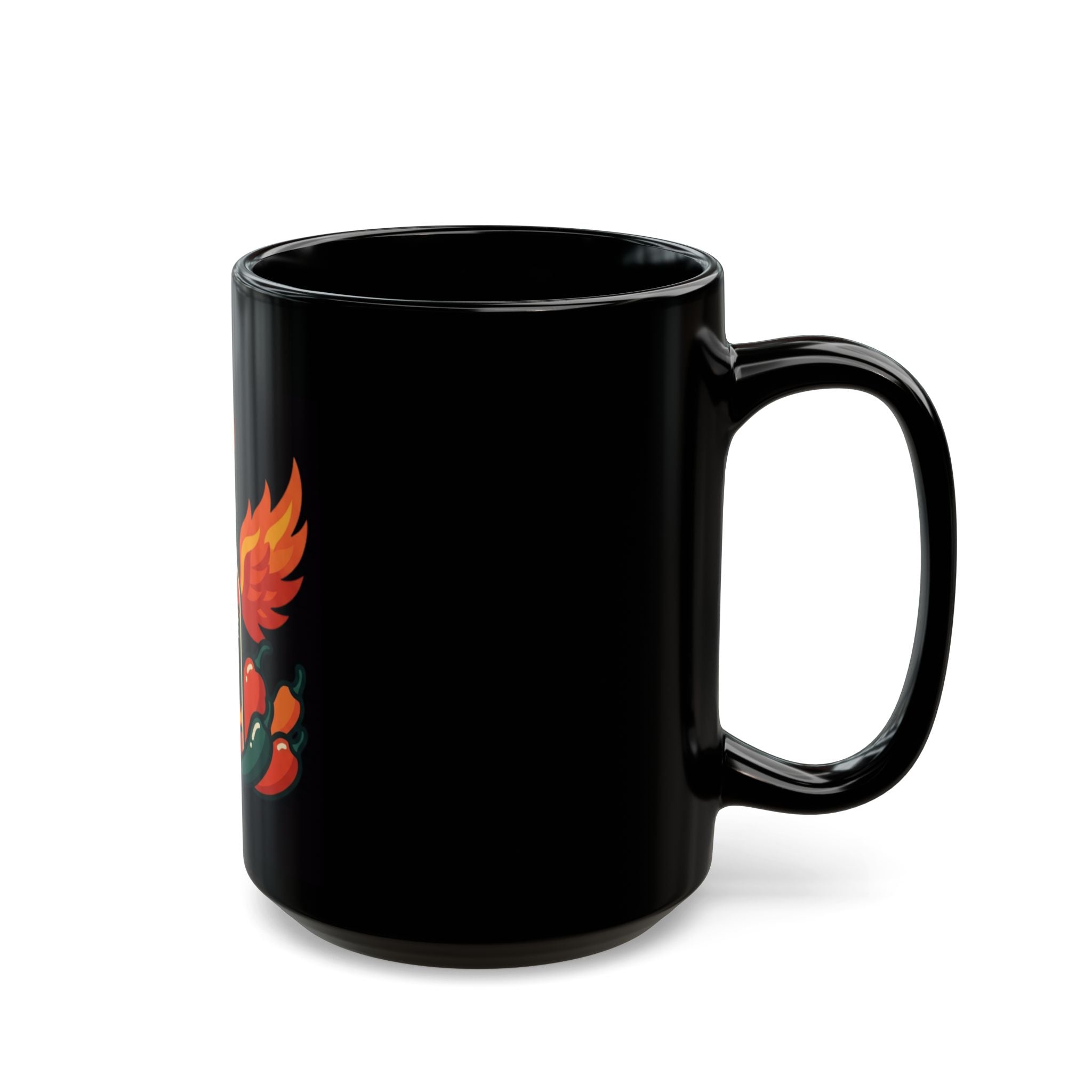 "Burns Coming Out" Black Ceramic Mug — Graphic