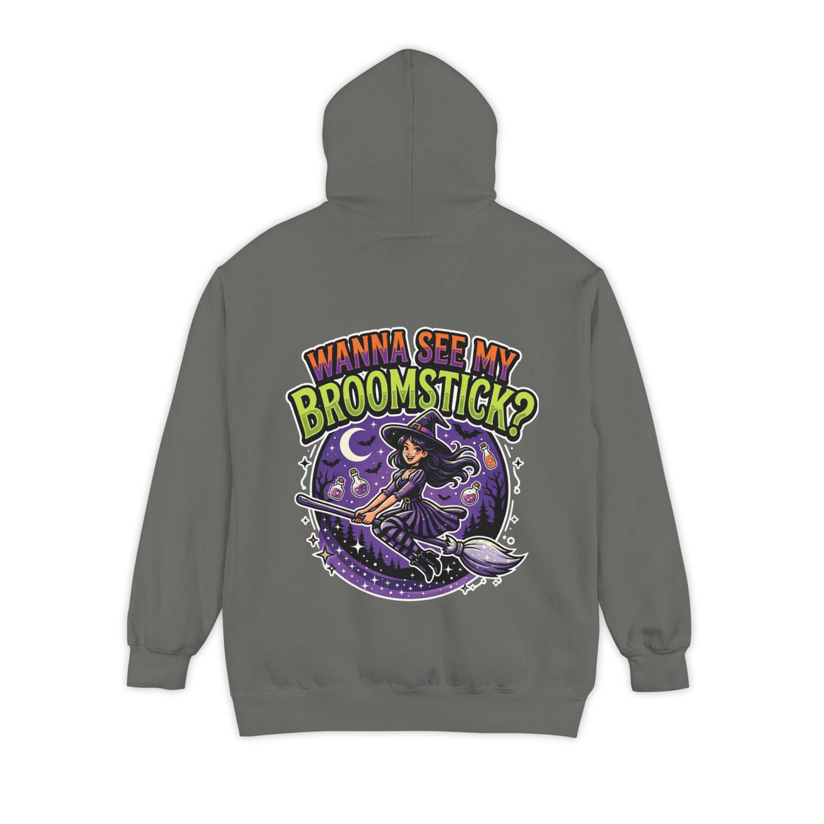 Color: Grey | Wanna See My Broomstick Garment-Dyed Hoodie