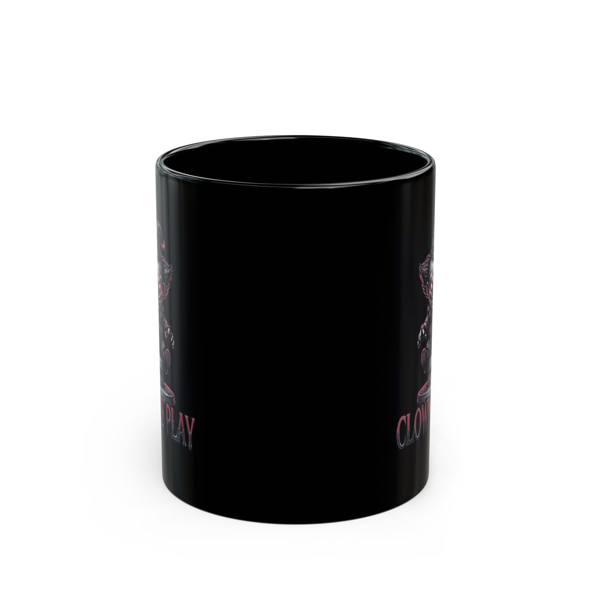 "Clown Play" Black Ceramic Mug