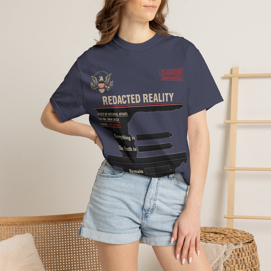 "[REDACTED] for Your Protection" Unisex Garment-Dyed T-shirt