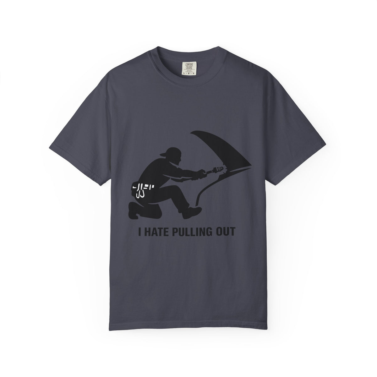 Color: Navy | I Hate Pulling Out Mechanic Unisex Garment-Dyed T-shirt