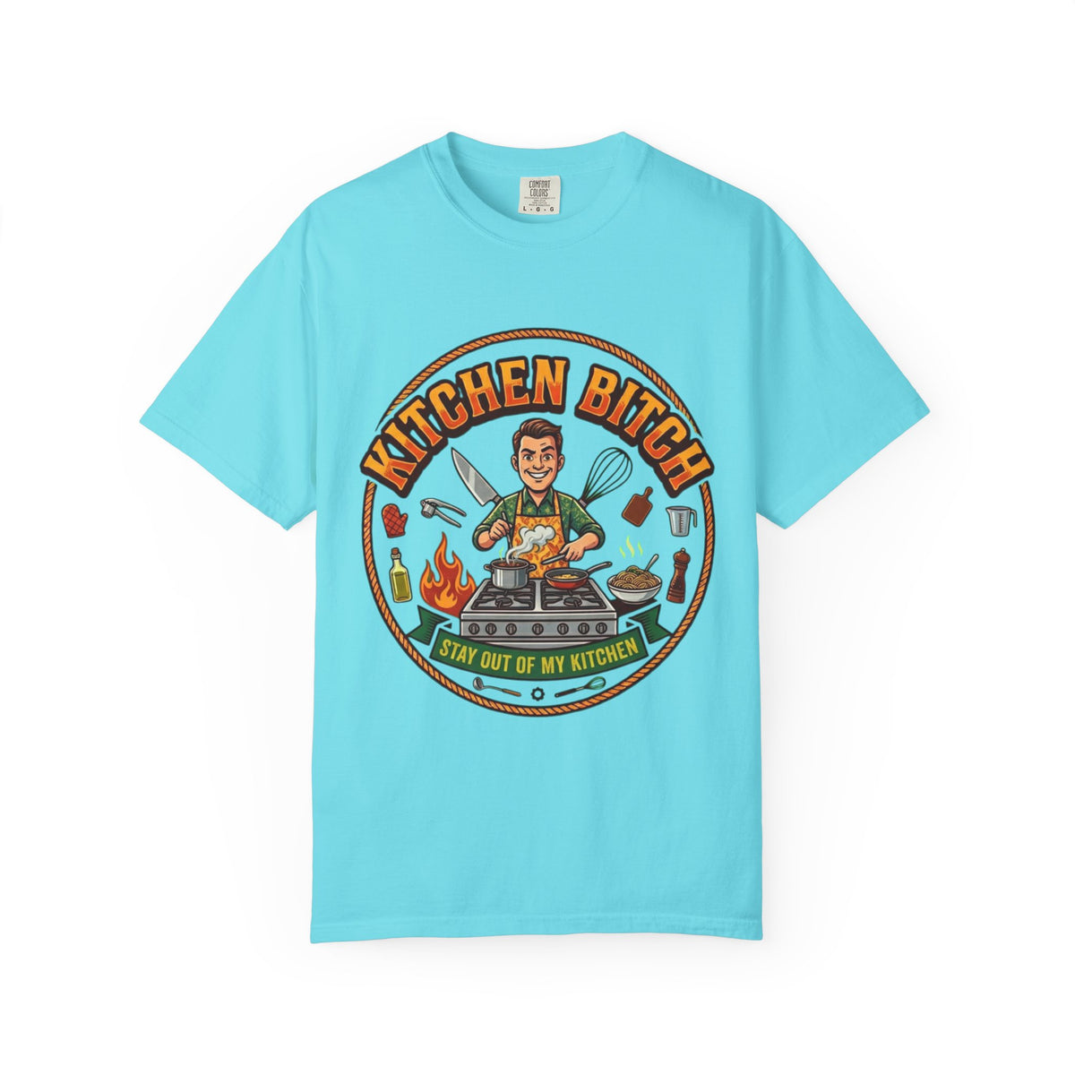 Color: Lagoon Blue | Kitchen Bitch Unisex Garment-Dyed Tee