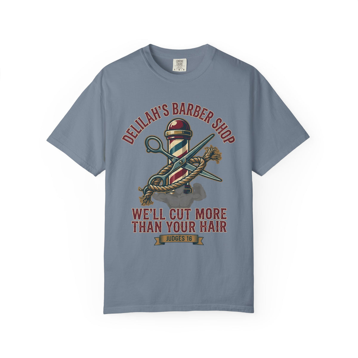 "Good Book Series Delilah's Barber Shop" Unisex Garment-Dyed Tee