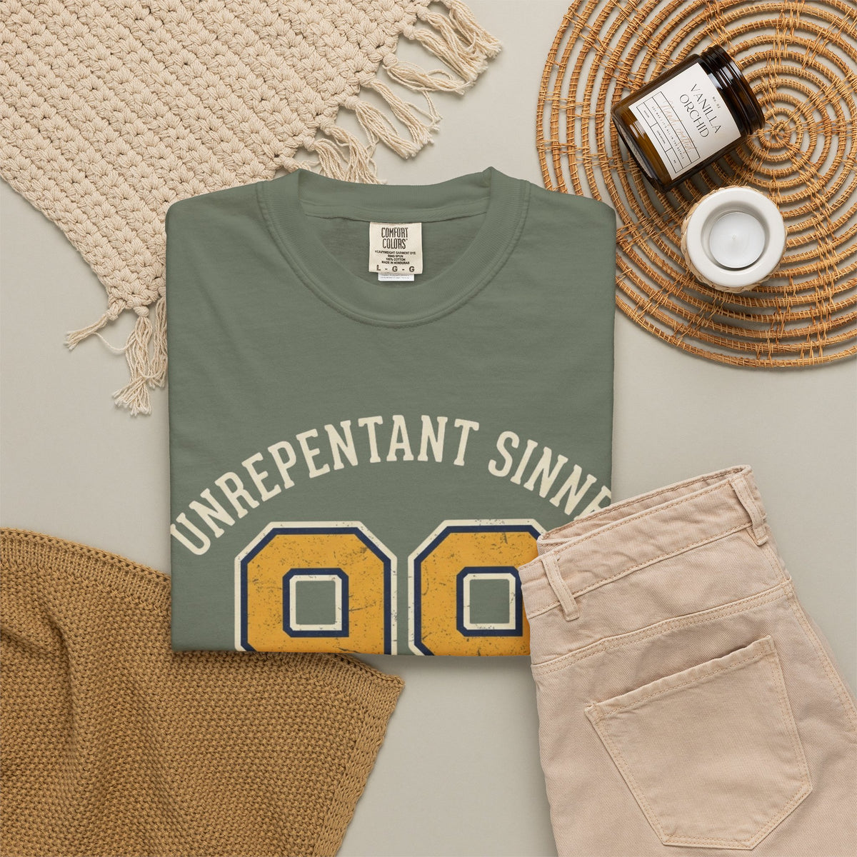 "Good Book Series 99 Unrepentant Sinner" Unisex Garment-Dyed Tee
