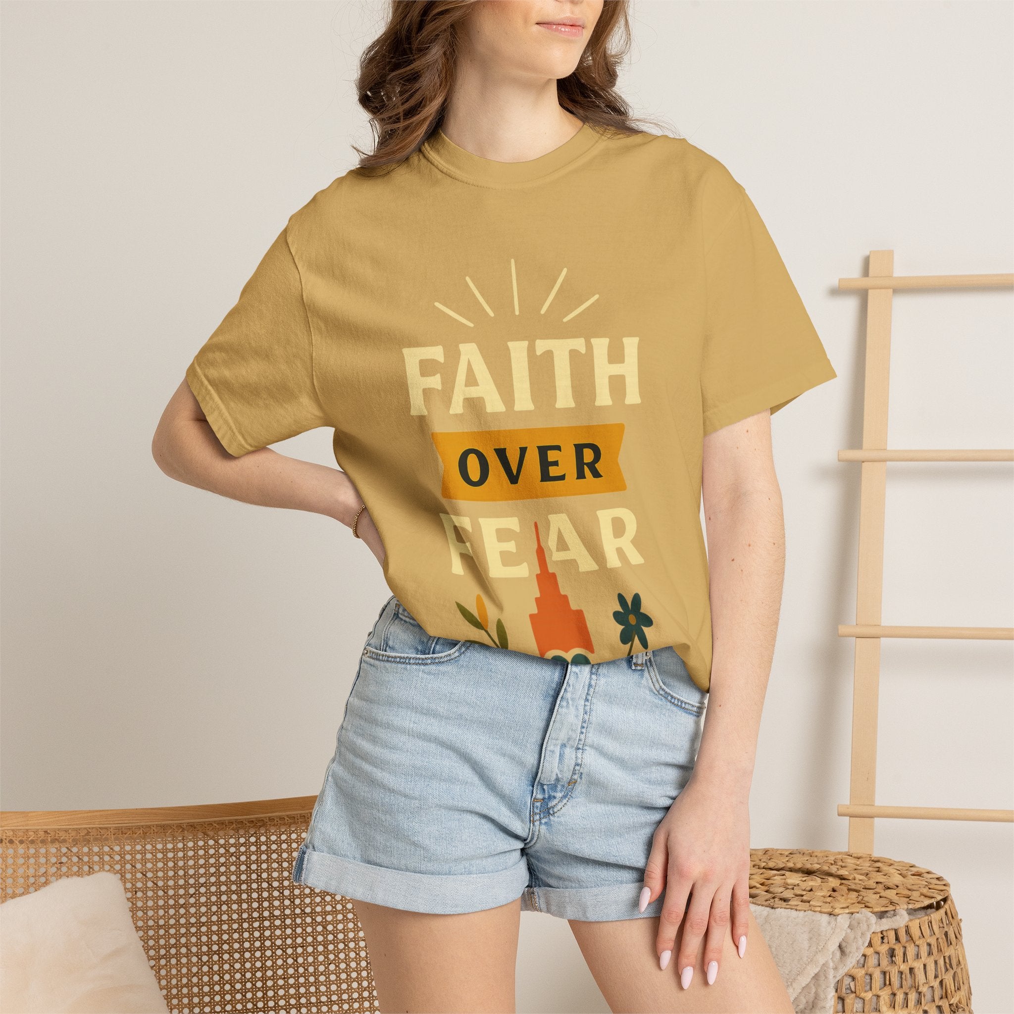 "Faith Over Fear-4" Unisex Garment-Dyed T-shirt