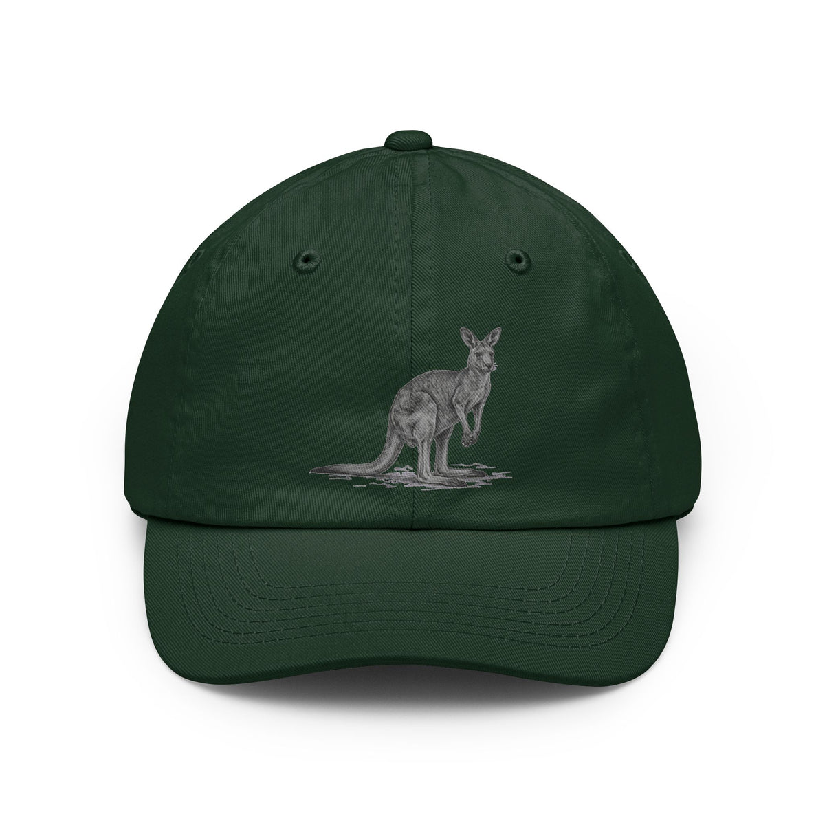 Color: Forest Green | Pencil Sketch Art Kangaroo Dad Hat