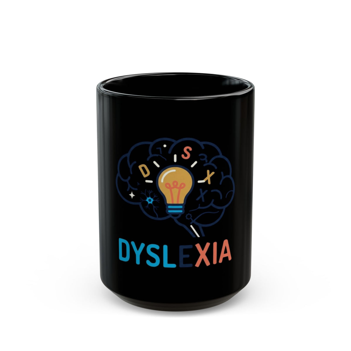 "I May Not Be Sexy But I'm Dyslexia" Black Ceramic Mug — Graphic