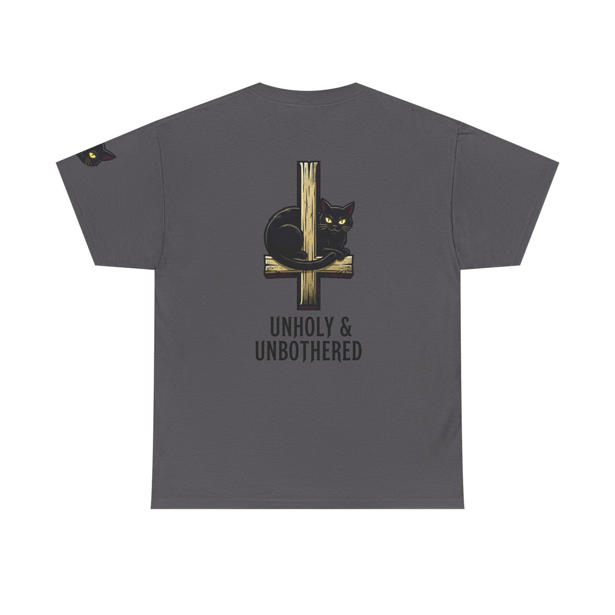 Color: Charcoal | Unholy and Unbothered Premium Graphic Tee