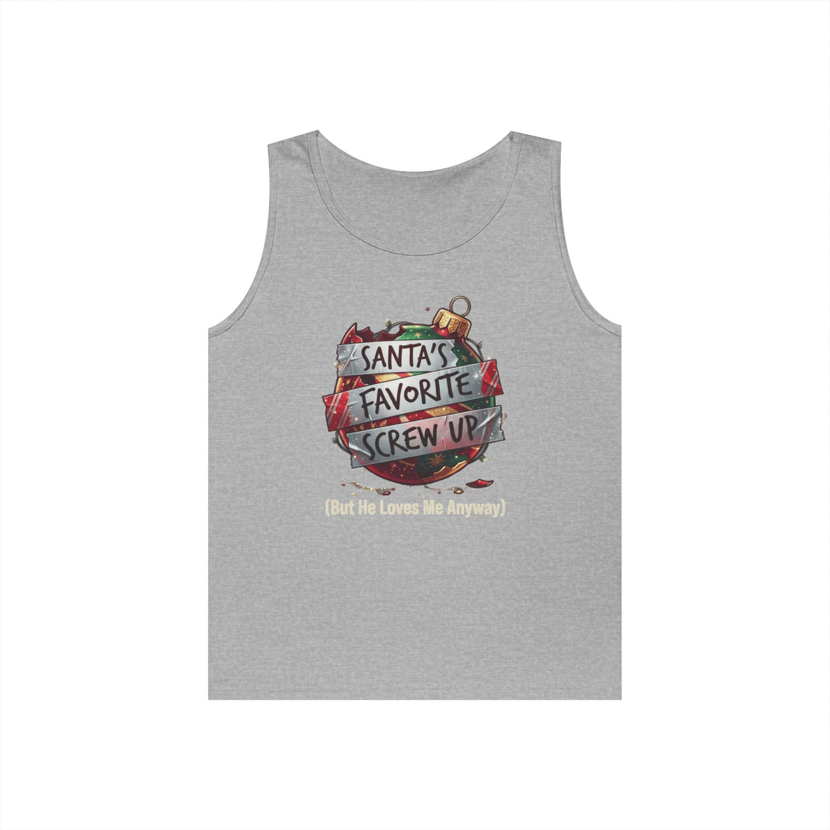 Color: Sport Grey | Santa's Favorite Screw Up Tank Top