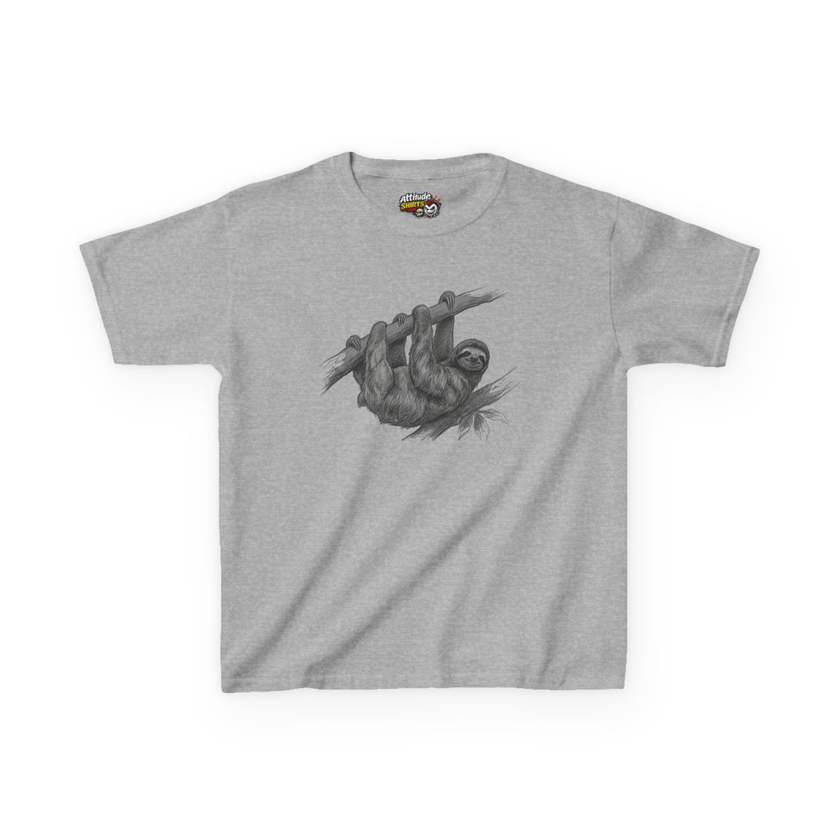 "Pencil Sketch Art Sloth" Kids Tee
