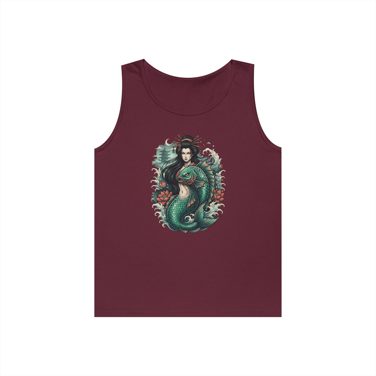 Color: Maroon | Ningyo (Japanese Folklore) Tank Top