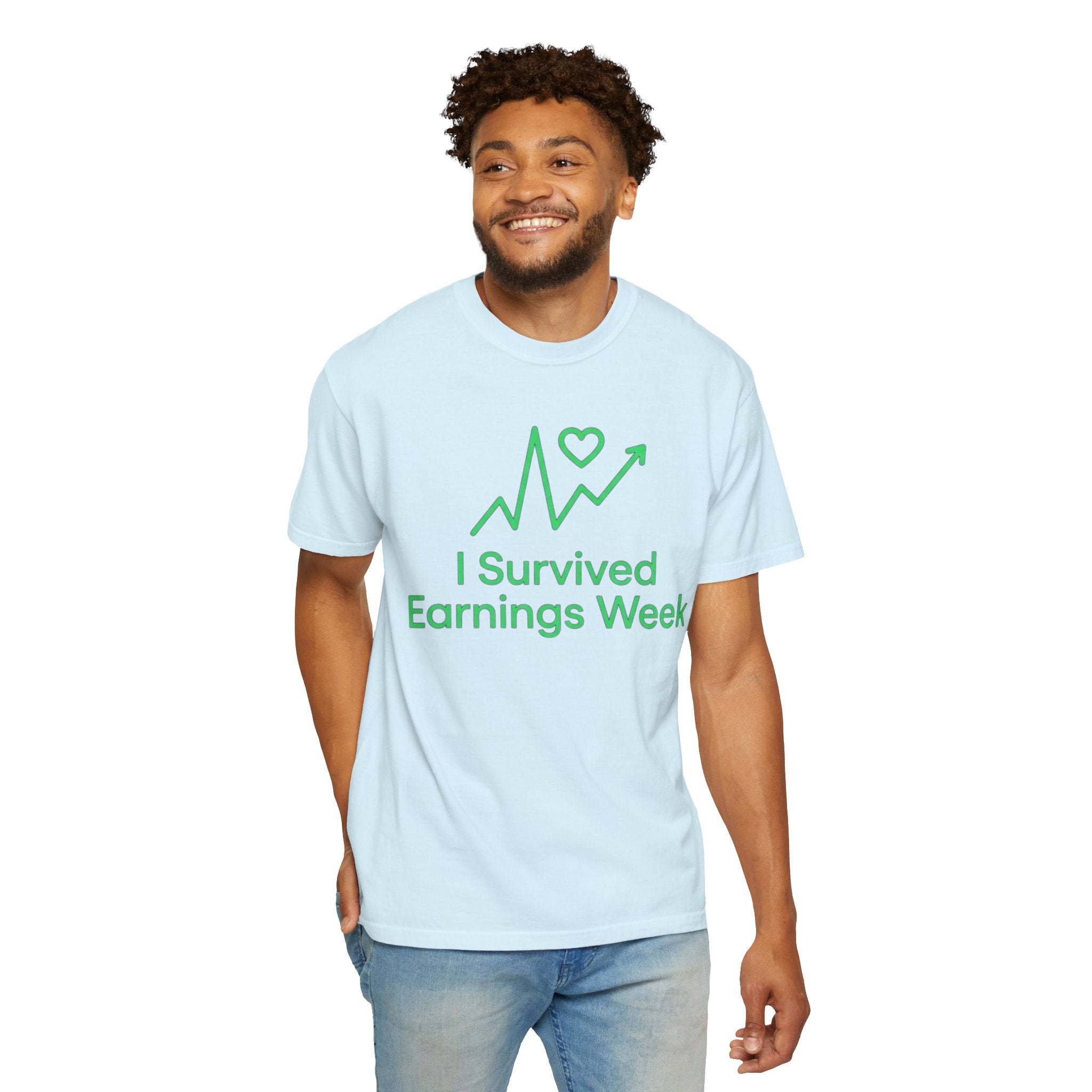 "I Survived Earnings Week" Unisex Garment-Dyed Tee