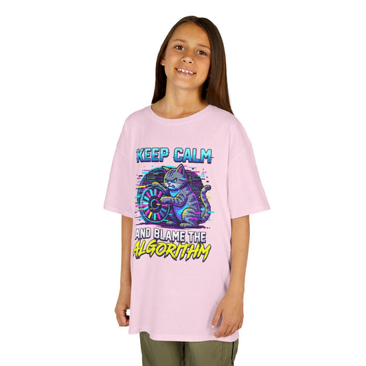 Color: Light Pink | Keep Calm And Blame The Algorithm Kids Tee