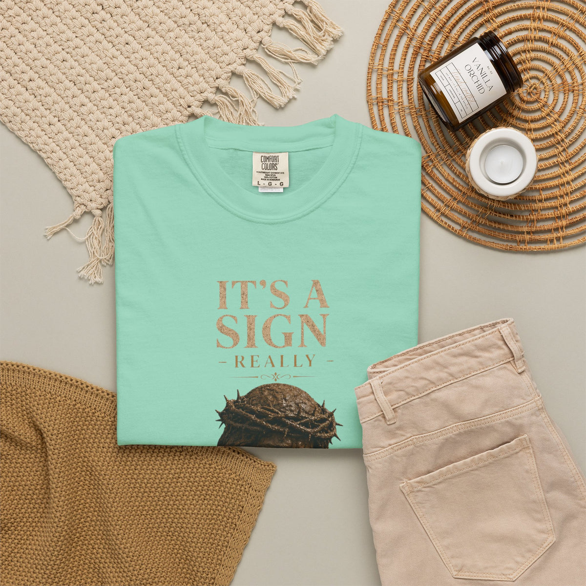 "Good Book Series It's a Sign - Really" Unisex Garment-Dyed Tee