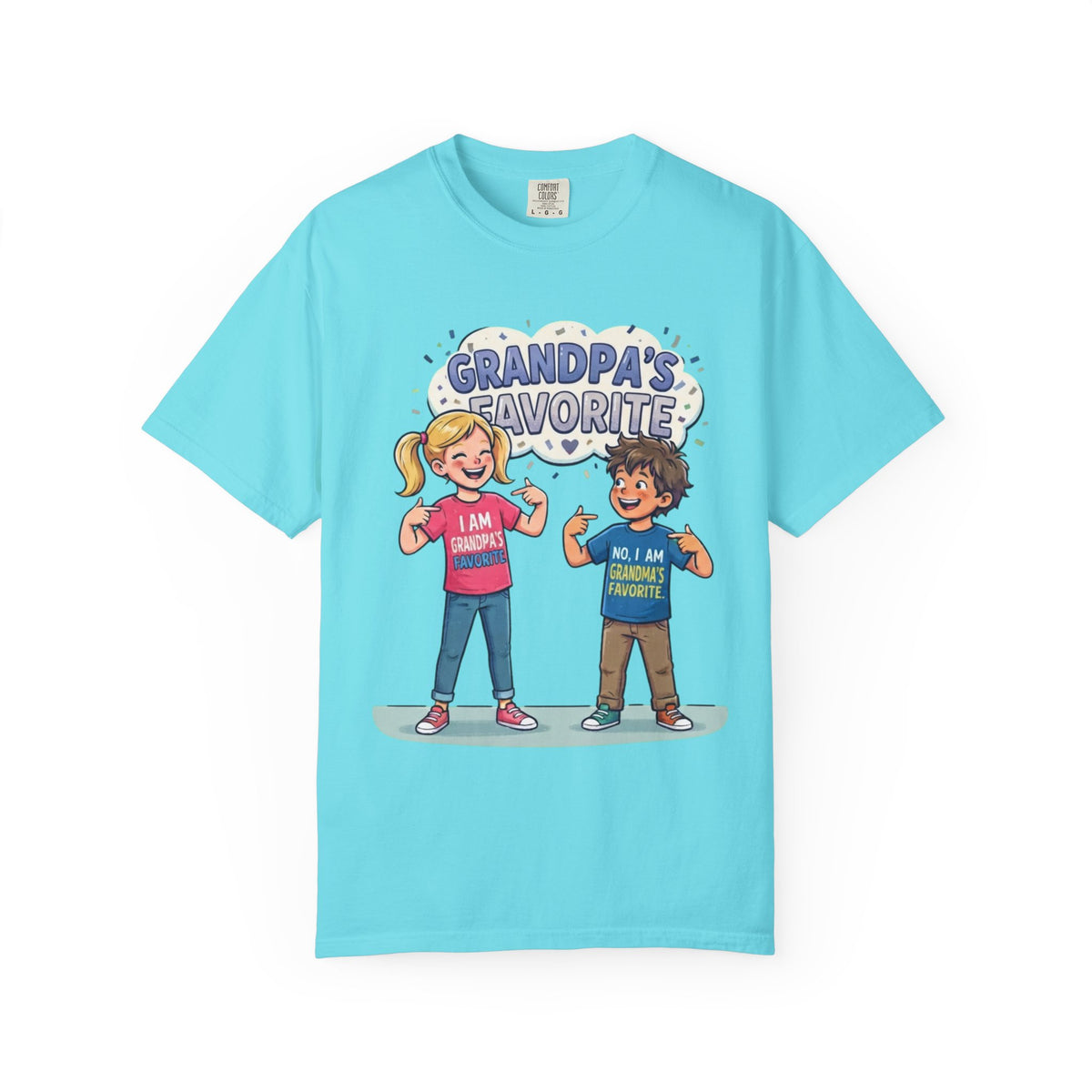 Color: Lagoon Blue | Grandpa's Favorite Unisex Garment-Dyed Tee
