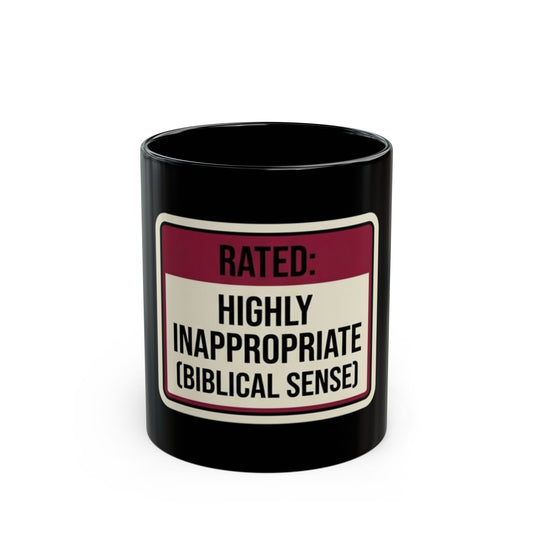 "Good Book Series Highly Inappropriate" Black Ceramic Mug