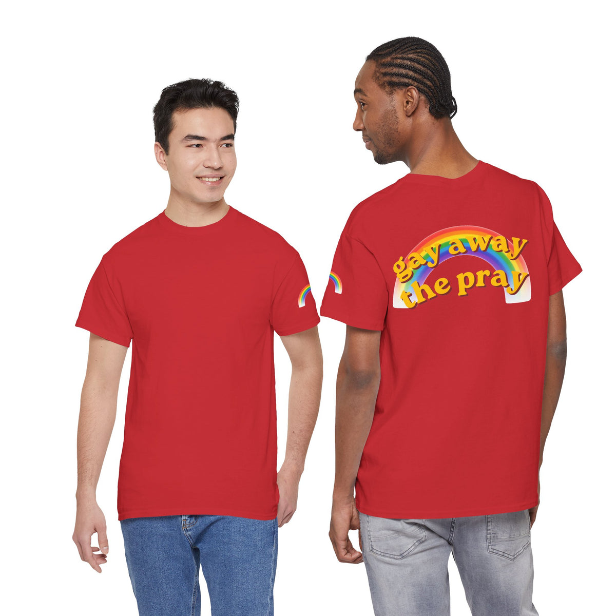 Color: Red | Gay Away the Pray Premium Graphic Tee