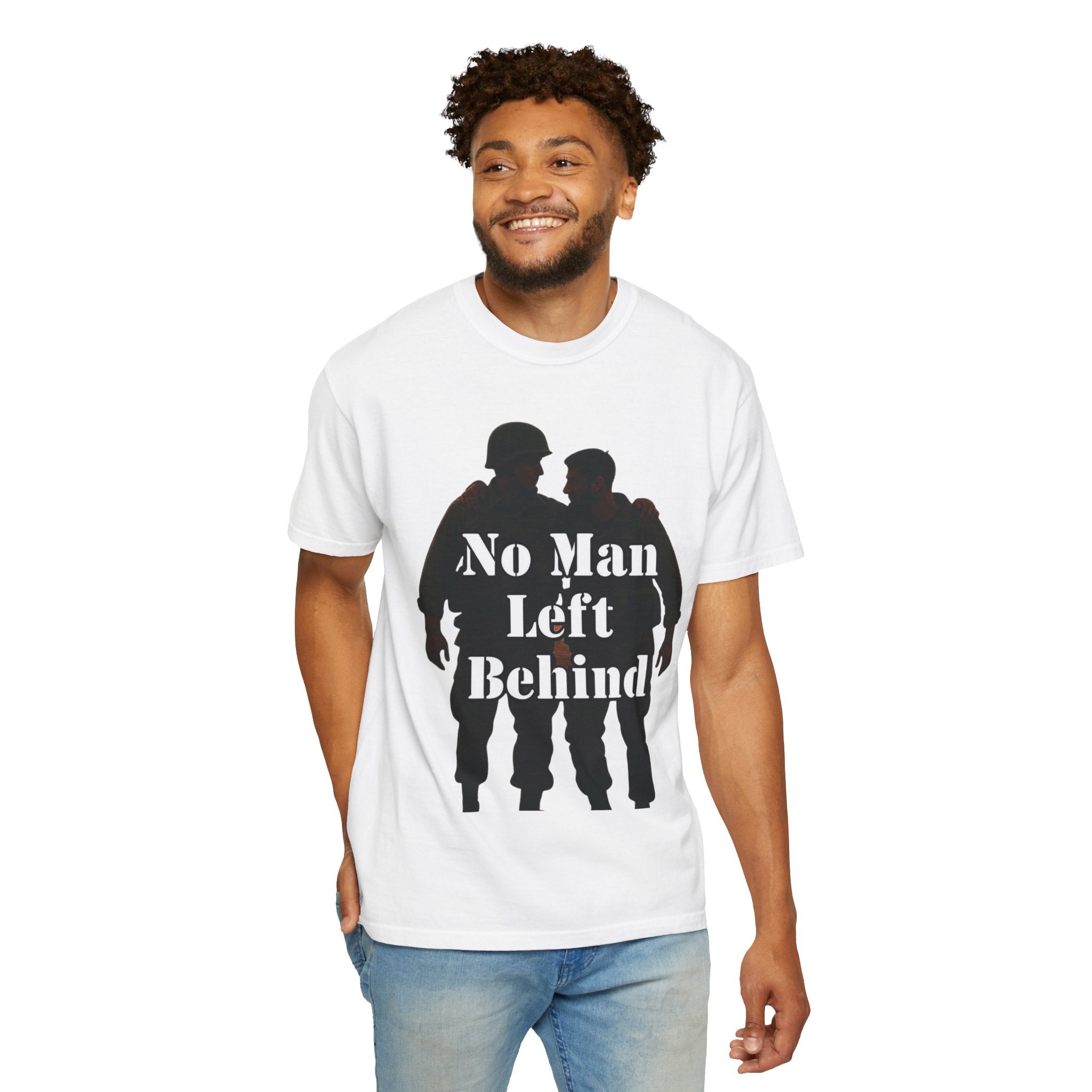 "No Man Left Behind" Unisex Garment-Dyed T-shirt