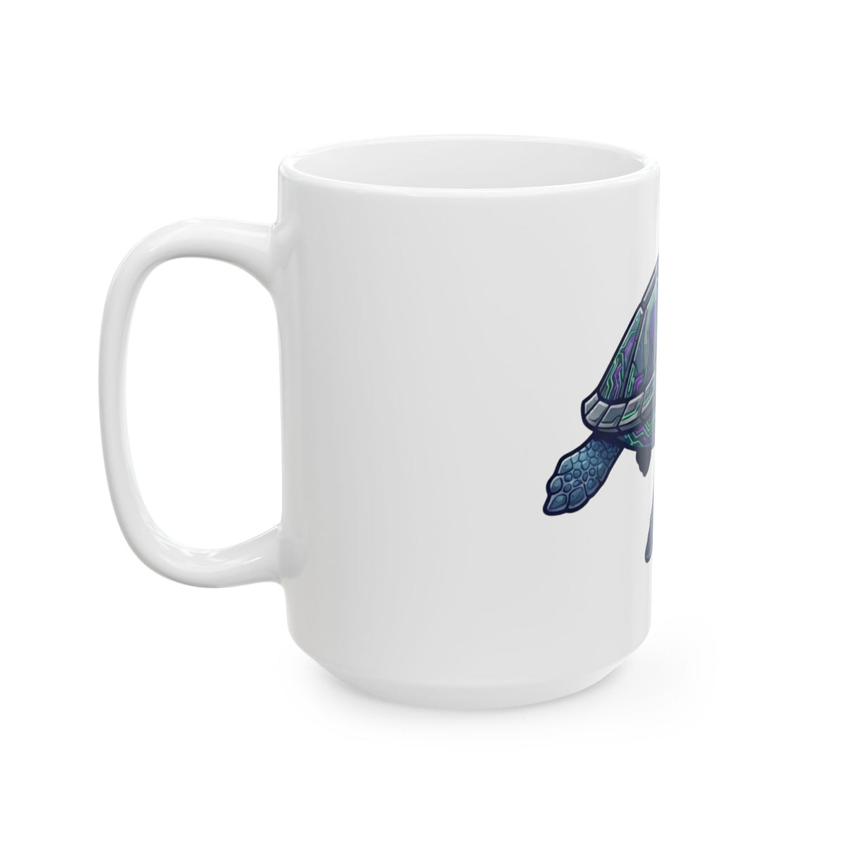 "Cyber Turtle" White Ceramic Mug