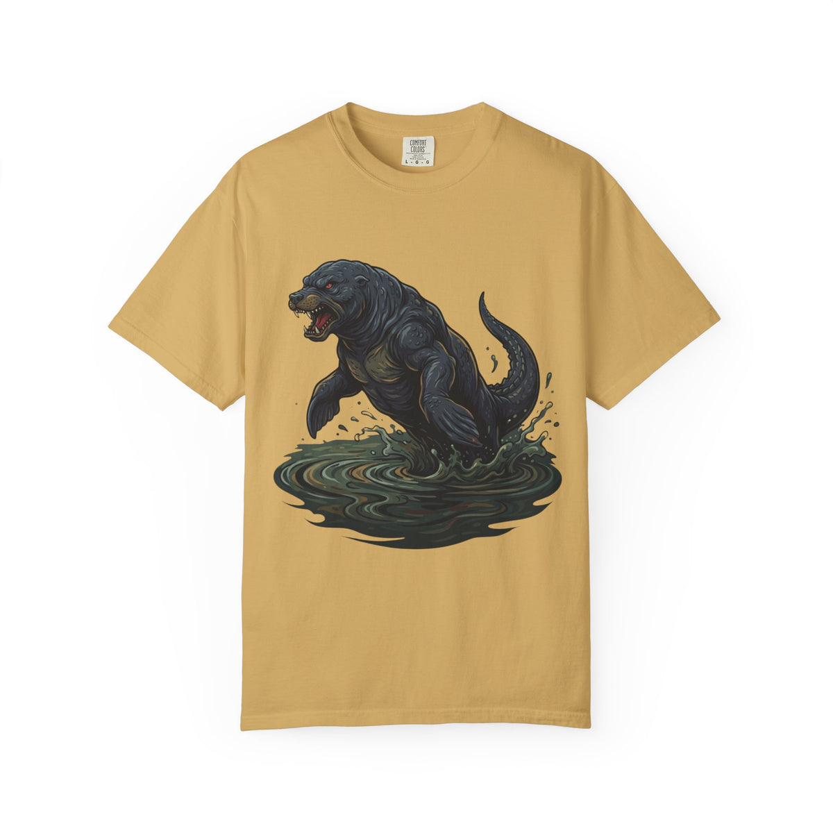 Color: Mustard | Bunyip (Australian Aboriginal Mythology) Unisex Garment-Dyed Tee