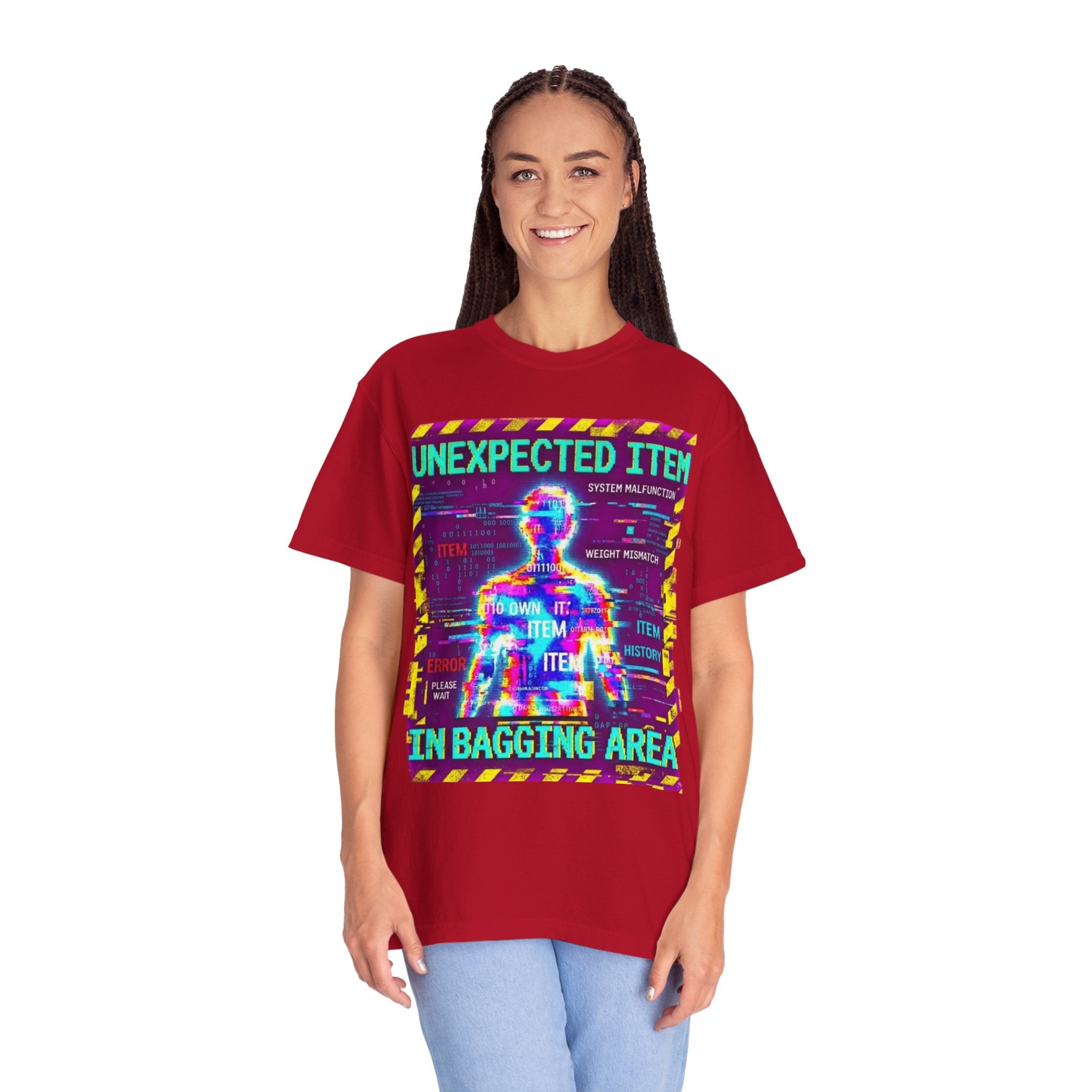 "Unexpected Item In Bagging Area" Unisex Garment-Dyed Tee