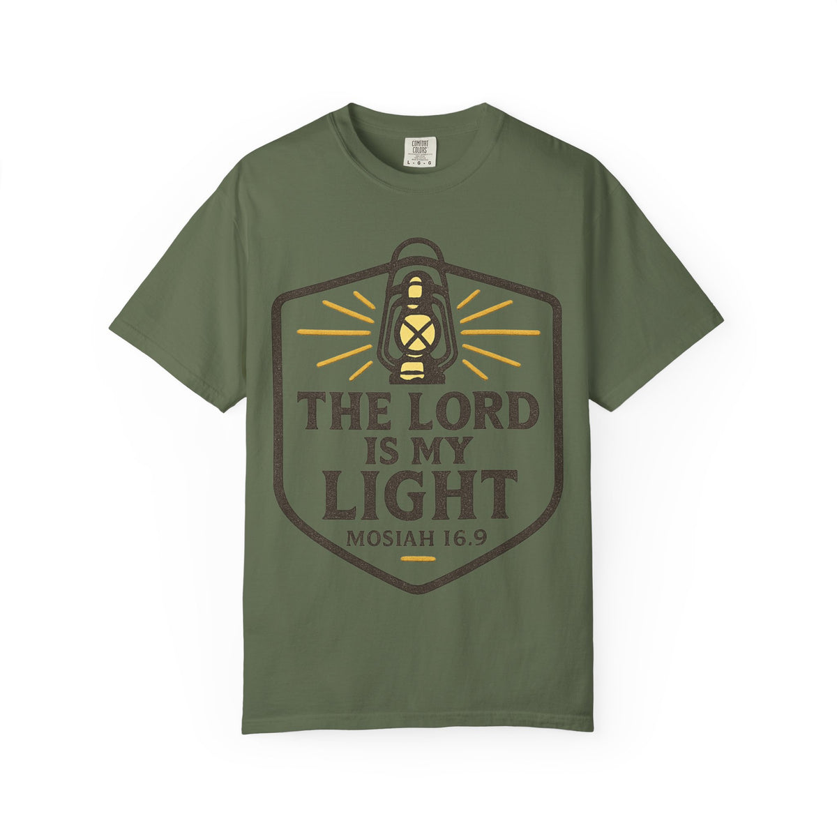 Color: Sage | The Lord is My Light Unisex Garment-Dyed T-shirt