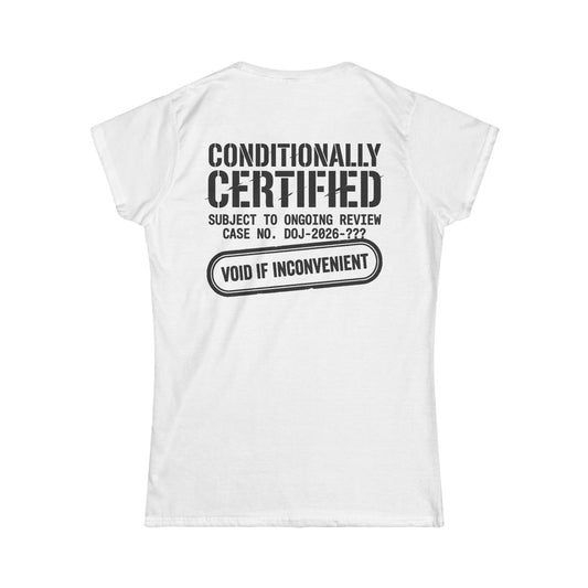 Color: White | Conditionally Certified Women's Tee