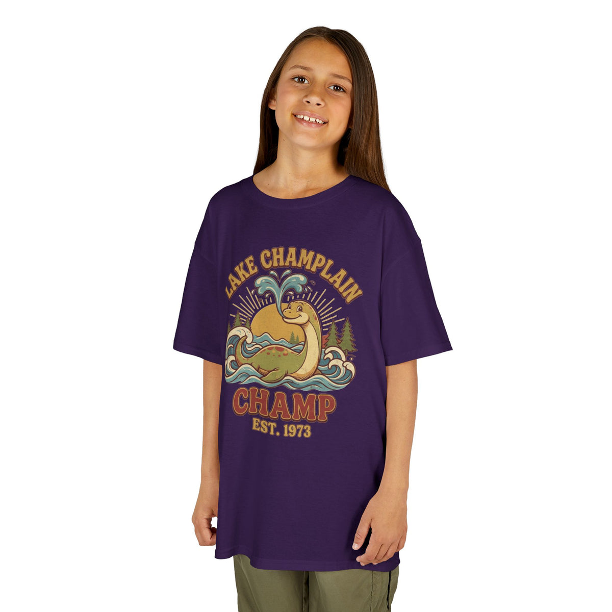 Color: Purple | Champ (Lake Champlain) Kids Tee