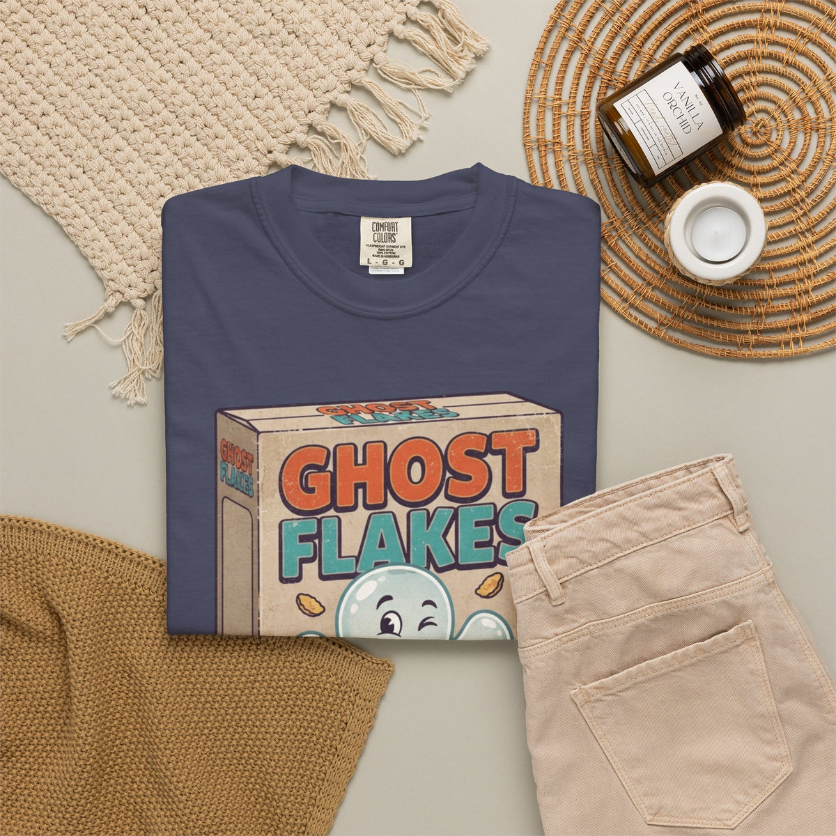 "Ghost Flakes" Unisex Garment-Dyed Tee