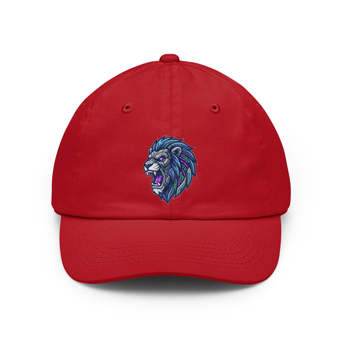 Color: Red | Cyber Lion Dad Hat — -C