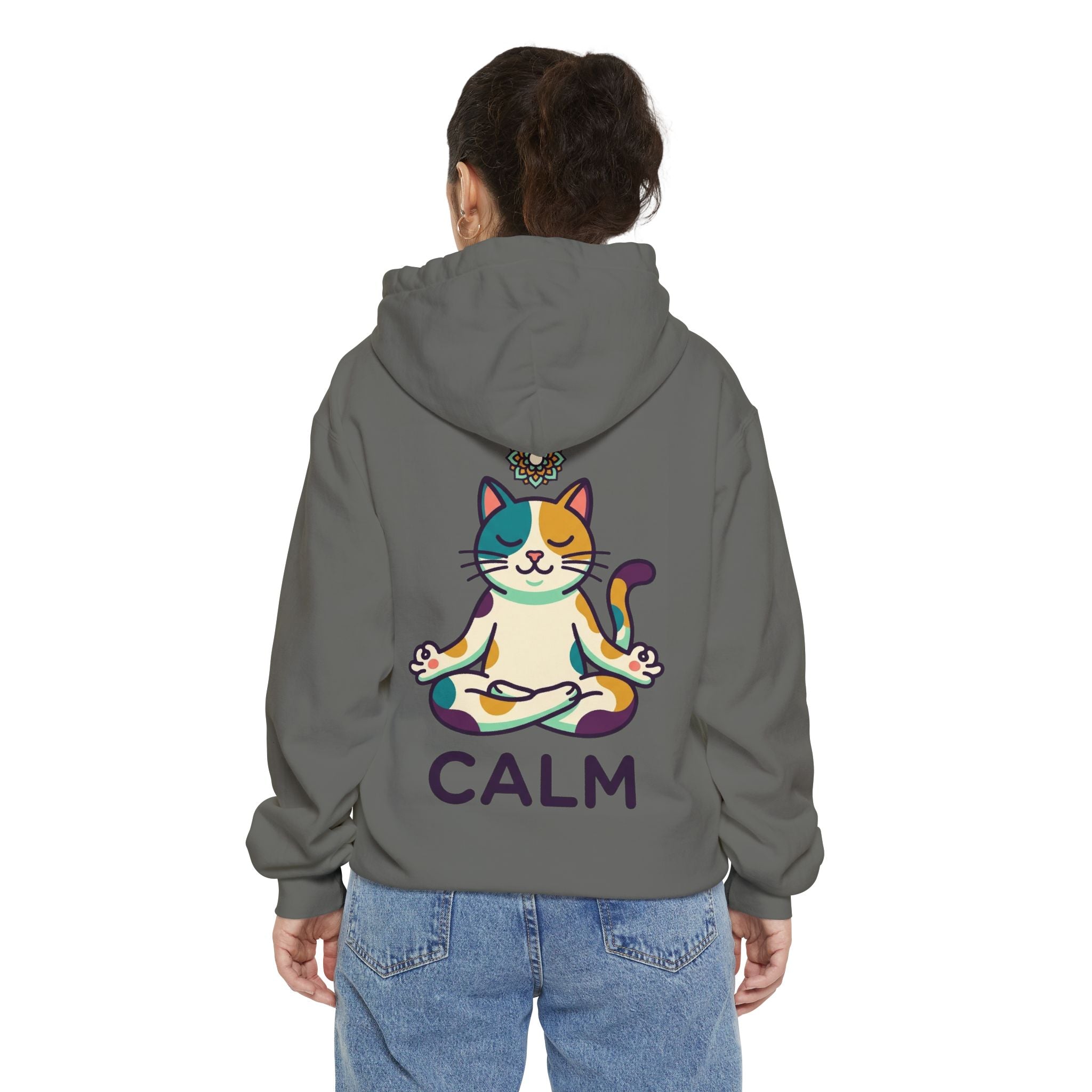 "Cat CALM" Garment-Dyed Hoodie