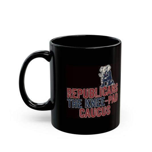 "The Knee Pad Caucus" Black Ceramic Mug