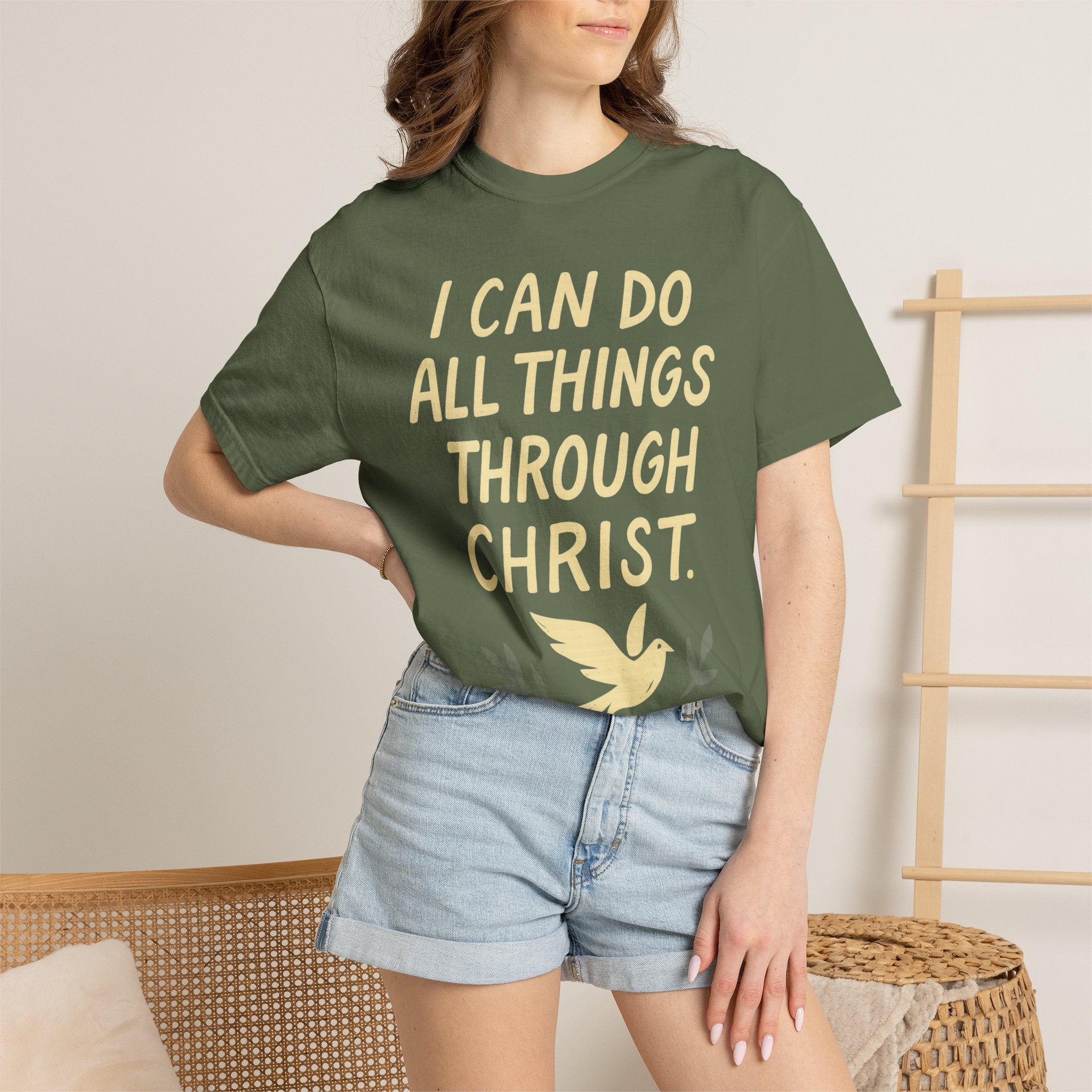 “I Can Do All Things Through Christ – Philippians 4:13” Unisex Garment-Dyed T-shirt