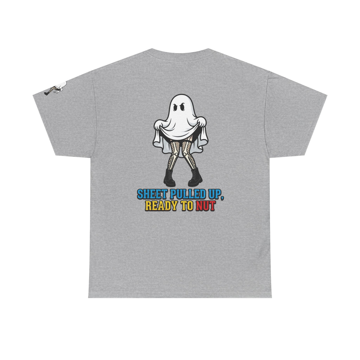 Color: Sport Grey | Sheet Pulled Up Ready to Nut Premium Graphic Tee