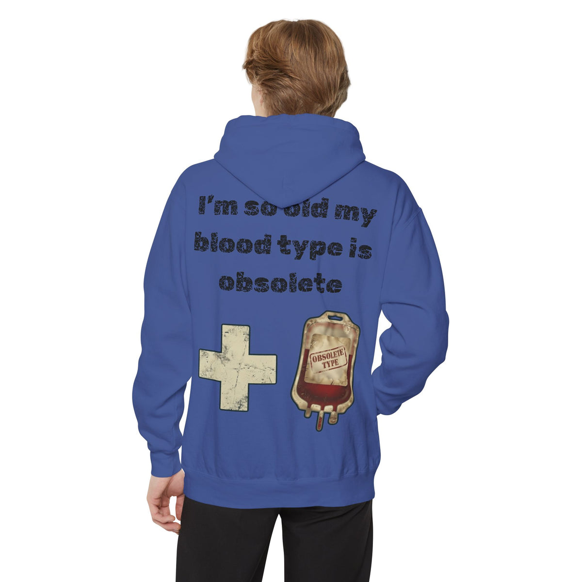 Color: Flo Blue | Blood Type Garment-Dyed Hoodie