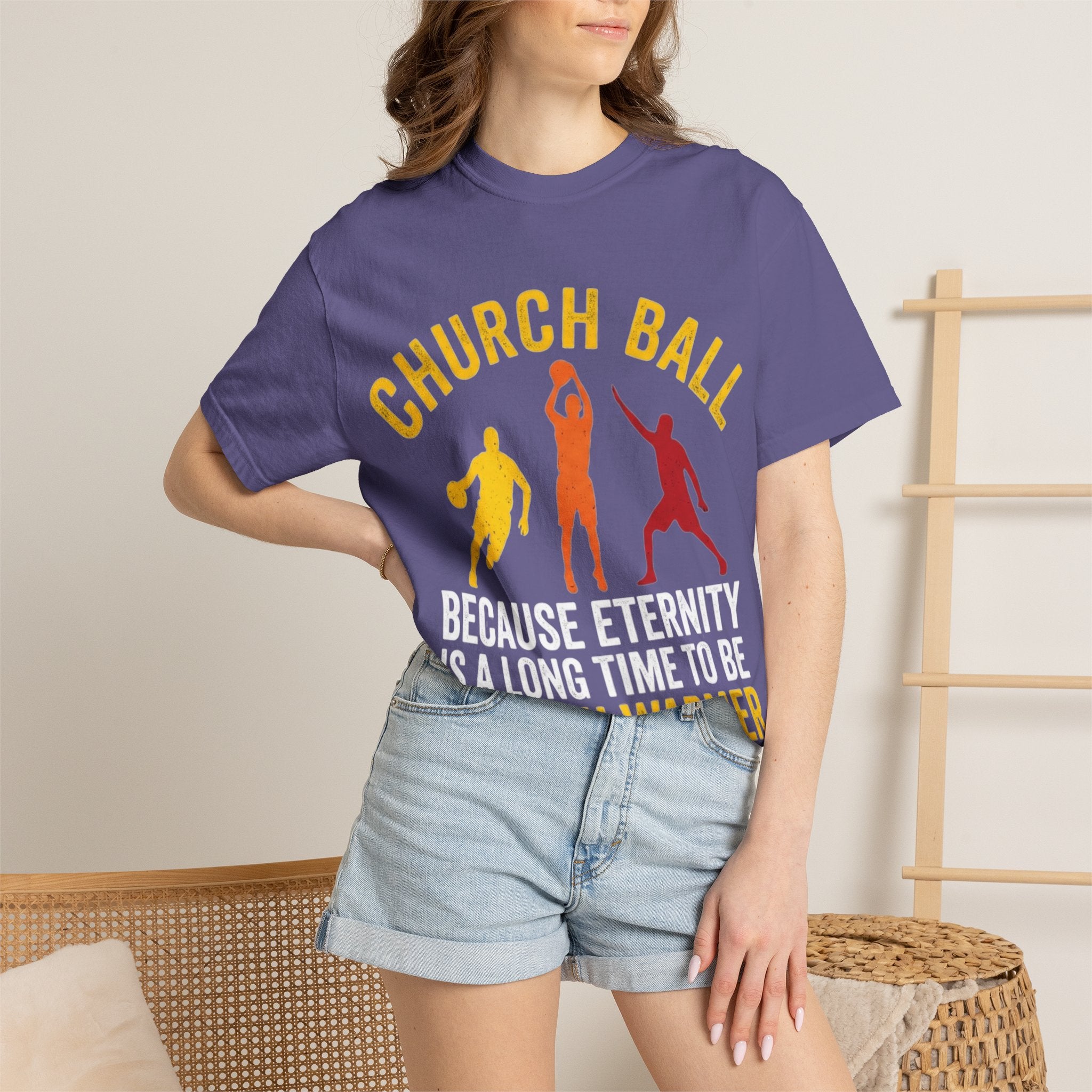 "Church Ball Bench Warmer" Unisex Garment-Dyed T-shirt