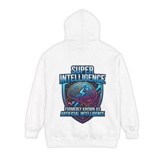 Color: White | Super Intelligence Garment-Dyed Hoodie